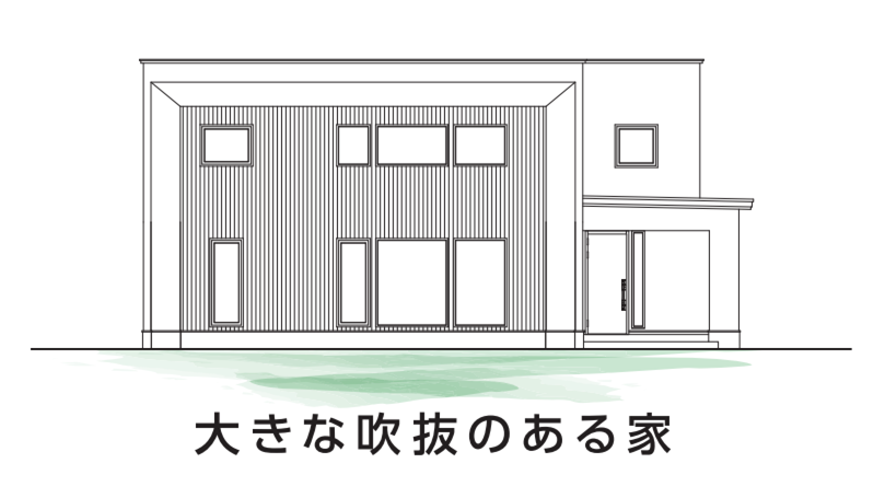 大きな吹抜のある家